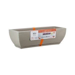 Floreira Amsterdã Grafiato Bege Stone Effect - 95cm X 27cm - Floridis