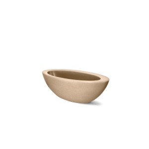 Vaso Grafiato Oval Areia - 19cm X 50cm X 19cm – Nutriplan